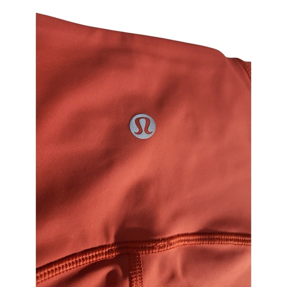 Lululemon Workout Leggings High Rise Cropped Laser Cut Orange Size 6 - Picture 3 of 6